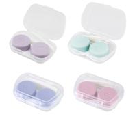 Lot de 4 étuis à lentilles de contact - Étui portable pour lentilles de contact - Pour les voyages - Pour les yeux gauche et droit - Avec boîte de rangement