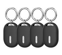 Lot de 4 Étuis Compatibles avec la Xiaomi Smart Tag, AIYAAIYA Coque de Protection Légère en Silicone Souple Antichoc et Anti-Rayures avec Crochet Porte-Clés (Noir X 4)
