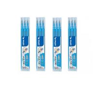 Lot de 4 étuis de 3 recharges FriXion pointe 0,7mm turquoise Pilot
