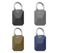 Lot de 4 Étuis de Protection en Silicone Compatibles avec Apple AirTag 2e et 1re Gén et Moto Tag 2, Coque pour Traceur GPS avec Anneau Porte-Clés pour Bagages Sac à Dos Collier pour Chien (Couleur)
