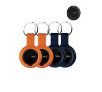 Lot de 4 étuis de protection en silicone pour MiLi Air Tracker Tag - Coque durable et élégante, étanche, anti-chute, pour localisateur de chiens et de chats, orange et bleu