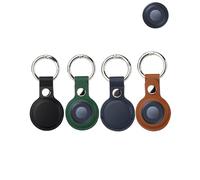 Lot de 4 étuis de protection pour Motorola Moto Tag Keyfinder, yystao PU Cuir Coque Compatible avec Motorola Moto Tag Design Anti-perte (Noir & Vert & Bleu & Marron)