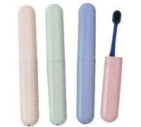 Lot de 4 étuis de rangement pour brosses à dents de voyage, camping, voyage d'affaires, vacances, Vert, rose, bleu, beige, n'importe quel