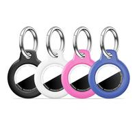 Lot de 4 étuis pour Airtag MOLOSLEEVE avec porte-clés, porte-clés anti-rayures pour Airtags d'Apple, accessoires Airtag pour GPS et localisateur, multicolore