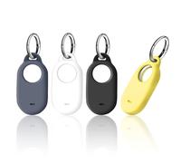 Lot De 4 Étuis Samsung SmartTag 2 avec Porte-clés, en Silicone Résistant Aux Rayures, pour Traceur Portable Et Samsung Galaxy SmartTag 2, Noir, Blanc, Gris Et Jaune