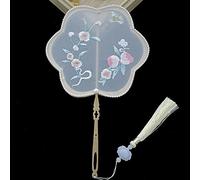 Lot de 4 éventails chinois à broder de style ancien, accessoire de photographie pour scène de danse, accessoire d'éventail à long manche