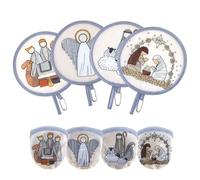 Lot de 4 éventails chrétiens pliables