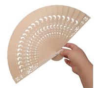 Lot de 4 éventails décoratifs pliables en bois creux sculpté pour accessoires de photographie, décoration d'intérieur