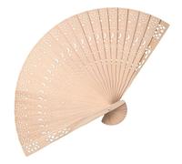 Lot de 4 éventails décoratifs pliables en bois creux sculpté pour accessoires de photographie, décoration d'intérieur, main en bois pliable