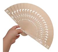 Lot de 4 éventails décoratifs pliables en bois creux sculpté pour accessoires de photographie, décoration d'intérieur, main en bois pliable