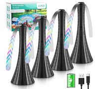 Lot de 4 éventails rechargeables pour tables - Éventails anti-mouches pour éloigner les mouches grâce à des lames souples - Ventilateurs de nourriture pour camping, pique-nique, pêche - Accessoires de