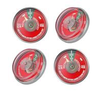 Lot de 4 extincteurs à eau de 100 psi pour extincteurs en acier inoxydable, compatibles avec Amerex, Ansul, Badger, filetage NPT de 0,3 cm, corps en acier inoxydable, cadran transparent