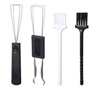 Lot de 4 extracteurs de touches avec 2 extracteurs de touches en acier inoxydable, 2 brosses de clavier. Kit de nettoyage de clavier d'ordinateur pour touches mécaniques, claviers propres