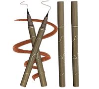 Lot de 4 eye-liners liquides imperméables, stylo eye-liner marron ultra fin, anti-taches et longue tenue pour les styles de maquillage naturels, marron foncé