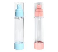 Lot de 4 Facons Pompe à Vide Transparents de 50 ML, Flacons d'eau et de Lotion Portables en Rose et Bleu, Adaptés pour Le Shampoing, Le Gel Douche et Le Nettoyant pour Le Visage