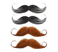 Lot De 4 Fausses Barbes Amusantes, Fausses Barbes À Coller, Accessoires De Spectacle De Théâtre, Accessoires De Fête Amusants, Adaptés pour Halloween, Bal, Cosplay.