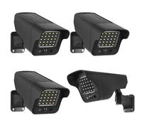 Lot de 4 fausses caméras de surveillance solaire avec capteur de mouvement LED
