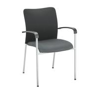 Lot de 4 - Fauteuil BRUNEAU SIRACUSA - tissu noir / gris - Chaises de réunion - Bruneau