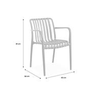 sweeek - Lot de 4 fauteuils de Jardin en Plastique Moutarde. empilables. Design linéaire
