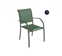Lot De 4 Fauteuils De Jardin En Texaline Piazza Olive / Graphite - Hespéride Multicolore