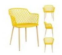 Lot de 4 Fauteuils Design "Malaga" 80cm Jaune
