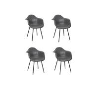 - Lot de 4 fauteuils GUSTAV - Gris foncé - Gustav