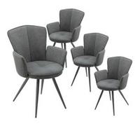 Lot de 4 Fauteuils Matelassés Gris Piètement Mat - MALO - ALTOBUY Gris G