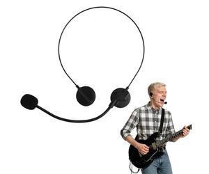 Lot de 4 faux écouteurs avec micro, accessoires de déguisement Rockstar pour homme et femme, accessoires de concert, de jeu, d'anniversaire, d'Halloween, noir