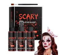 Lot de 4 faux sang pour Halloween, maquillage de sang effrayant, accessoires de maquillage pour Halloween, fête costumée, scène