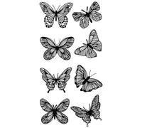 Lot de 4 faux tatouages temporaires noirs à grandes fleurs for femmes, motif rose et pivoine, à faire soi-même, for le dos et le corps(Bk-106)