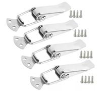Lot de 4 fermetures à cliquet en acier inoxydable - Avec vis - Fermeture à levier - Fermeture de boîte à outils - Pour tiroir, coffre, armoire