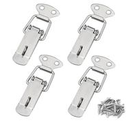 Lot de 4 fermetures à cliquet en acier inoxydable avec vis, serrure de tiroir, fermeture à levier de 72 mm, fermeture à ressort, loquet, clip de serrage, fermeture de boîte, serrure à capuchon pour