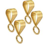 Lot de 4 Fermoir à Pendentif en Argent Sterling, Pendentifs avec Boucle Ouverte, Œillets pour Pendentifs, Convient pour les Colliers, Pendentifs, Perles et Pierres Précieuses (D-4)