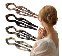 Lot de 4 fermoirs élégants en forme de U | pour une utilisation dans le salon de danse, portant pour la vie quotidienne, coiffures de mariage et de ballet