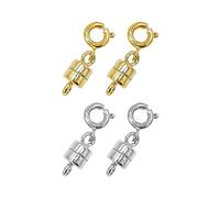 Lot de 4 fermoirs magnétiques pour bijoux - Convertisseurs de chaîne - Pour colliers, bijoux, bracelets, bricolage - Doré, argenté