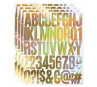 Lot de 4 feuilles d'autocollants en vinyle de 5,1 cm - Lettres de l'alphabet et chiffres pour scrapbooking, décoration de bouteille, emballage cadeau et panneau - Doré