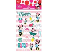 Lot de 4 feuilles d'autocollants Minnie Mouse Tropical Standard