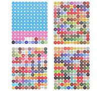 Lot de 4 feuilles d'autocollants numérotés ronds numérotés autocollants Dmc 447 Étiquettes multicolores Autocollants numérotés pour étiquettes de classification pour peintures au diamant