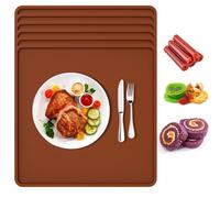 Lot de 4 feuilles de déshydrateur en silicone avec bord pour déshydrateur automatique avec revêtement antiadhésif sans BPA - Réutilisables - Pour viande séchée, biscuits, fruits, légumes (6 pièces)