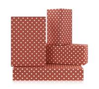 Lot de 4 feuilles de papier cadeau de Noël à pois, cercles classiques à pois rouges, pour toutes les fêtes d'hiver, papier d'art plié plat pour anniversaire, Nouvel An, fête prénatale, félicitations