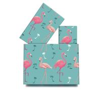 Lot de 4 feuilles de papier cadeau flamant rose pour homme et femme, motif flamant rose hawaïen, palmier tropical, pour anniversaire, douche, bricolage, safari, jungle, Luau, décoration de fête