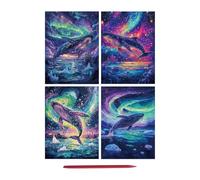 Lot de 4 feuilles de papier créatif à gratter avec pigments cachés pour , adolescents et adultes