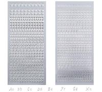 Lot de 4 feuilles de petits autocollants en forme de lettres de l'alphabet pour scrapbooking, cartes d'anniversaire, cartes d'invitation, cartes de remerciement, nail art et clavier, argenté