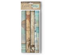 Lot de 4 feuilles de tissu cm 30 x 30 cm - Sea Land
