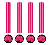 Lot de 4 feuilles de vinyle de transfert thermique 3D pour Cricut, rose fuchsia, 30,5 x 25,4 cm