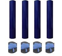 Lot de 4 feuilles de vinyle de transfert thermique 3D pour Cricut, transfert thermique bleu pour presse à chaud, t-shirts, bricolage, vêtements, tissu, 30,5 x 25,4 cm