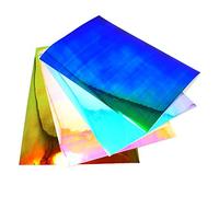 Lot de 4 feuilles DIN A4 - Pour bricolage - Avec hologramme - Effet caméléon - Pour travaux manuels - Multicolore