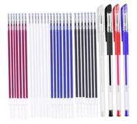 Lot de 4 feutres effaçables à chaud pour tissu avec 28 recharges (4 couleurs) pour le quilting, la couture et la confection de vêtements. Feutres pour tissu blancs. Fournitures couture.