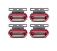 Lot de 4 feux arrière de voiture - 12 V 24 V - LED - Feux de position latéraux pour camion - Indicateur de signal externe - 3 modes - Pour remorque et camion