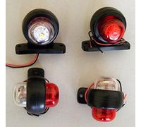 Lot de 4 feux d’encombrement arrière DEL pour camion/remorque/bus/4x4 / caravane/van ; Blanc/rouge, 12 V